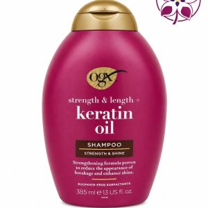 شامپو کراتین اویل OGX مدل Strength & Length حجم 385 میلی لیتر